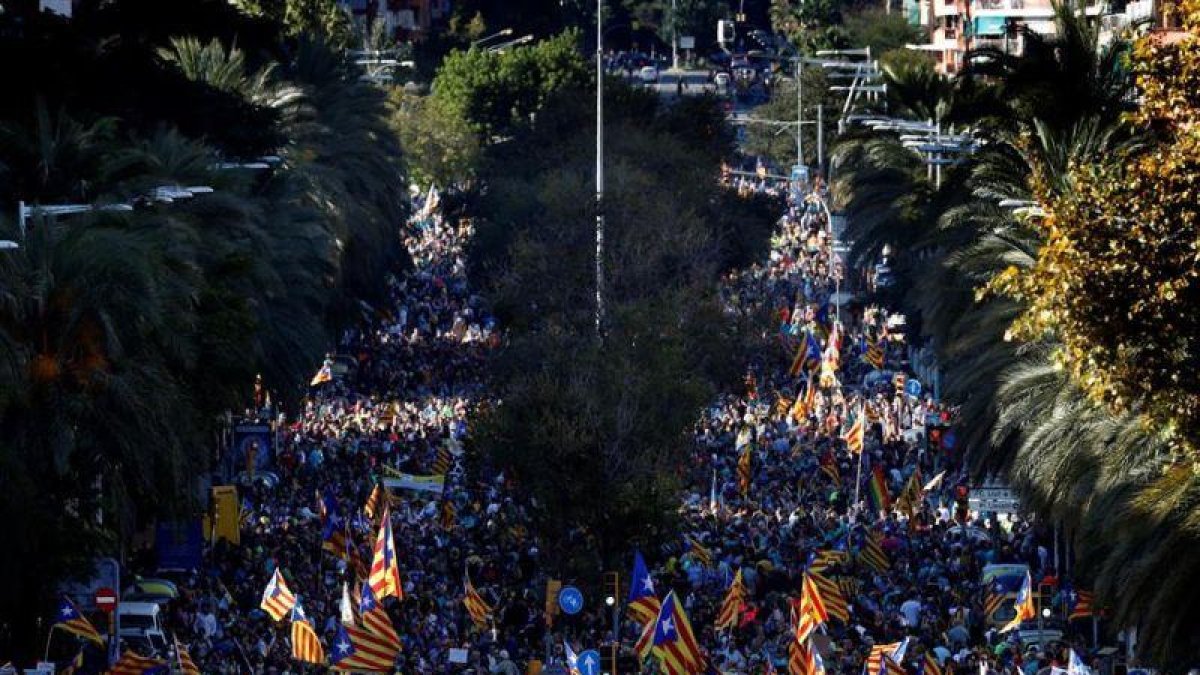 Manifestación contra la sentencia del procés en Barcelona.-EFE
