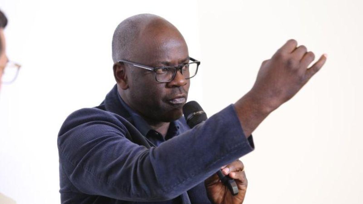 Thuram, durante la conferencia.-FUNDACIÓ BARÇA