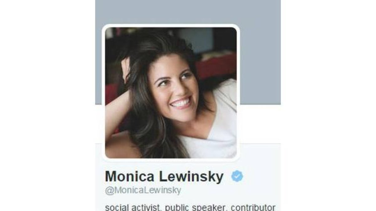 Imágen del perfil de Mónica Lewinsky.-Foto: TWITTER