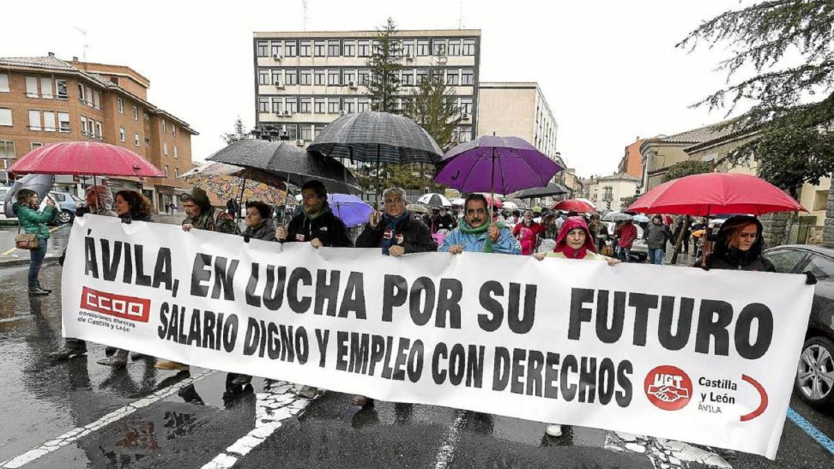 Manifestación de los trabajadores de Nissan en Ávila el pasado mes de diciembre-Raúl Sanchidrián