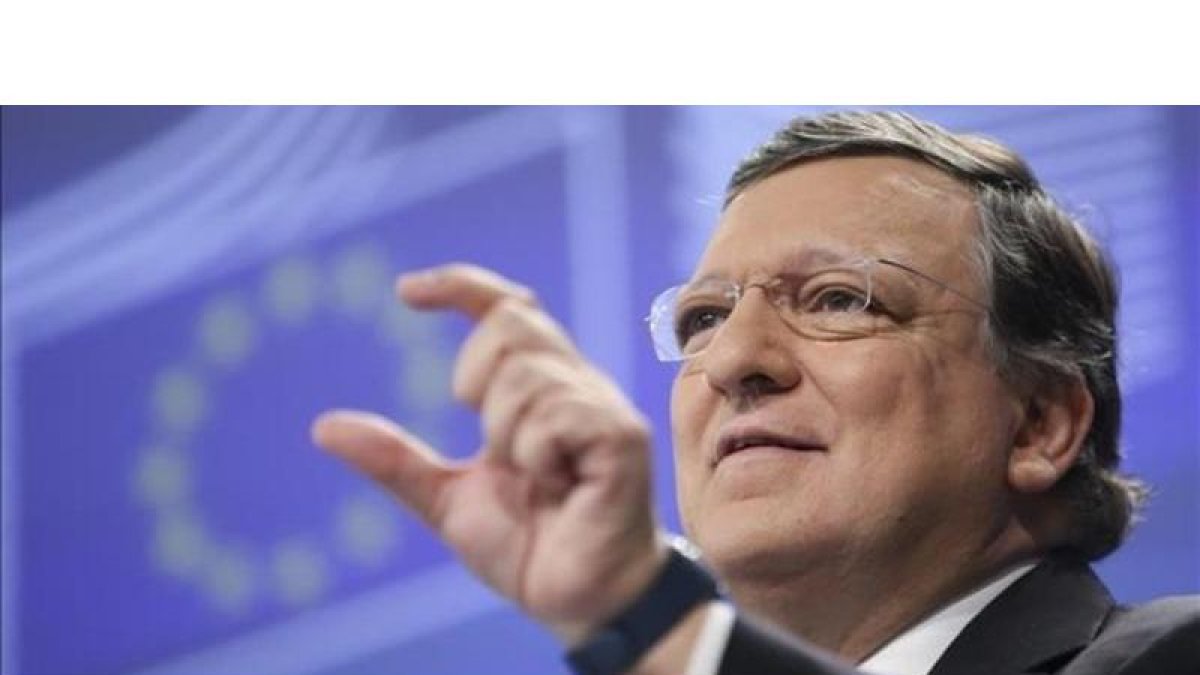 Durao Barroso, durante una rueda de prensa en Bruselas, en el 2014.-