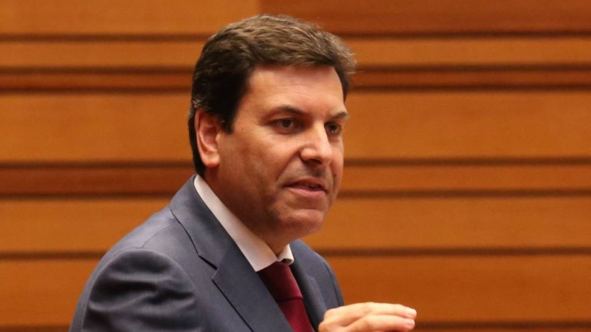 Debate de investidura del candidato a la Junta de Castilla y León. En la imagen el portavoz del Grupo Popular, Carlos Fernández Carriedo-Ical