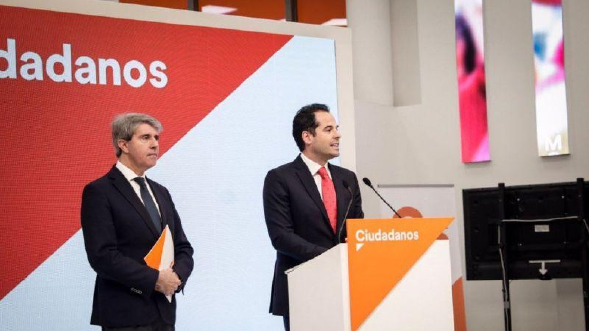 El expresidente de la Comunidad de Madrid, Ángel Garrido, junto al candidato de Ciudadanos a la presidencia regional Ignacio Aguado.-TWITTER