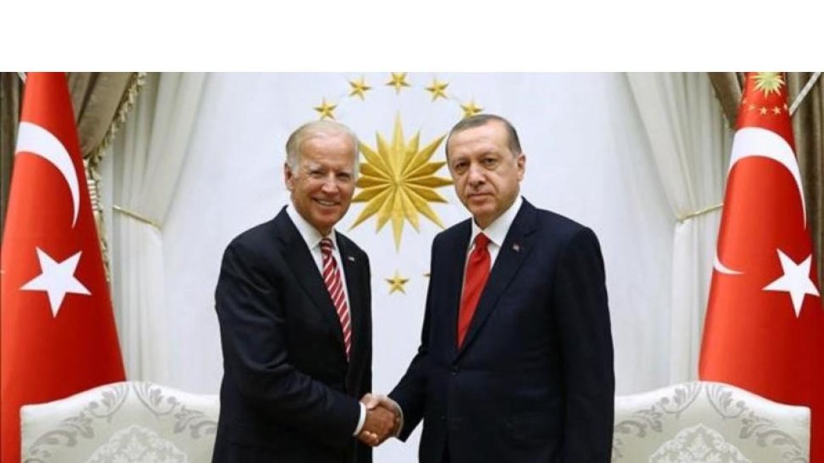 Encuentro entre Recep Tayyip Erdogan y Joe Biden en Ankara.-KAYHAN OZER / AFP