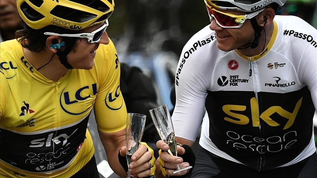 Thomas y Froome, durante la última etapa.-MARCO BERTORELLO