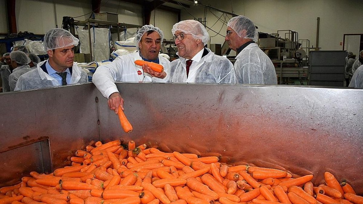 Jesús Julio Carnero durante su visita a las instalaciones de la cooperativa del campo Glus-I .-EL MUNDO