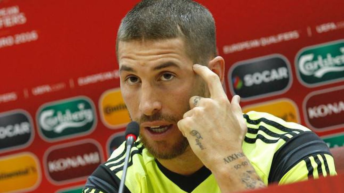 Ramos, este lunes, durante una rueda de prensa.-AP