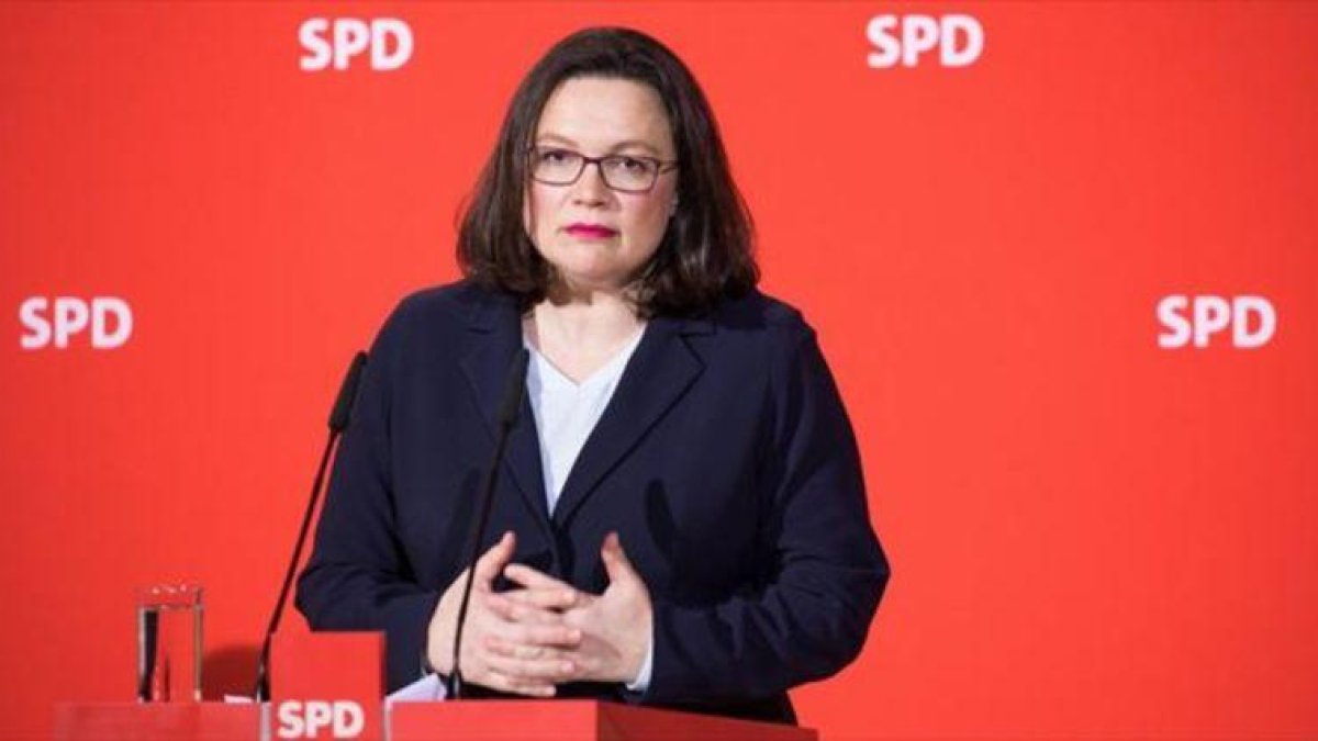 Andrea Nahles, el pasado día 7.-EL PERIÓDICO