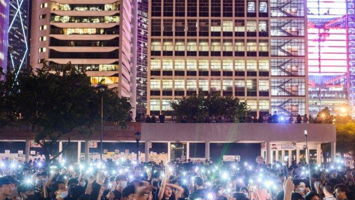 Protestas masivas antigubernamentales en Hong Kong.-AFP