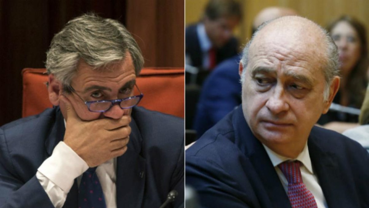 El exdirector de la Oficina Antifrau Daniel de Alfonso y el ministro del Interior en funciones, Jorge Fernández Díaz.-