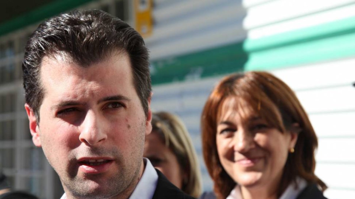 El candidato del PSOE a la Presidencia de la Junta, Luis Tudanca, y la presidenta del PSCyL-PSOE, Soraya Rodríguez-Ical