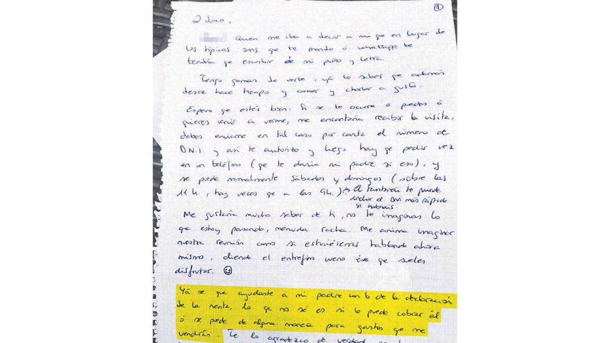 Fragmento de la carta escrita por Triana Martínez.-El Mundo