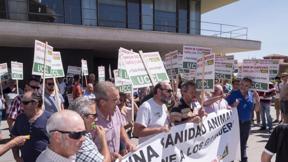 Concentración de UCCL frente a la Delegación Territorial de la Junta en Salamanca.-ICAL