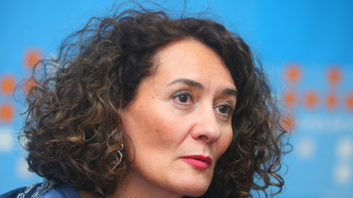 La candidata del PP a la Alcaldía de Ponferrada, Gloria Merayo, durante la rueda de prensa de esta tarde en la sede del partido de Ponferrada.-ICAL
