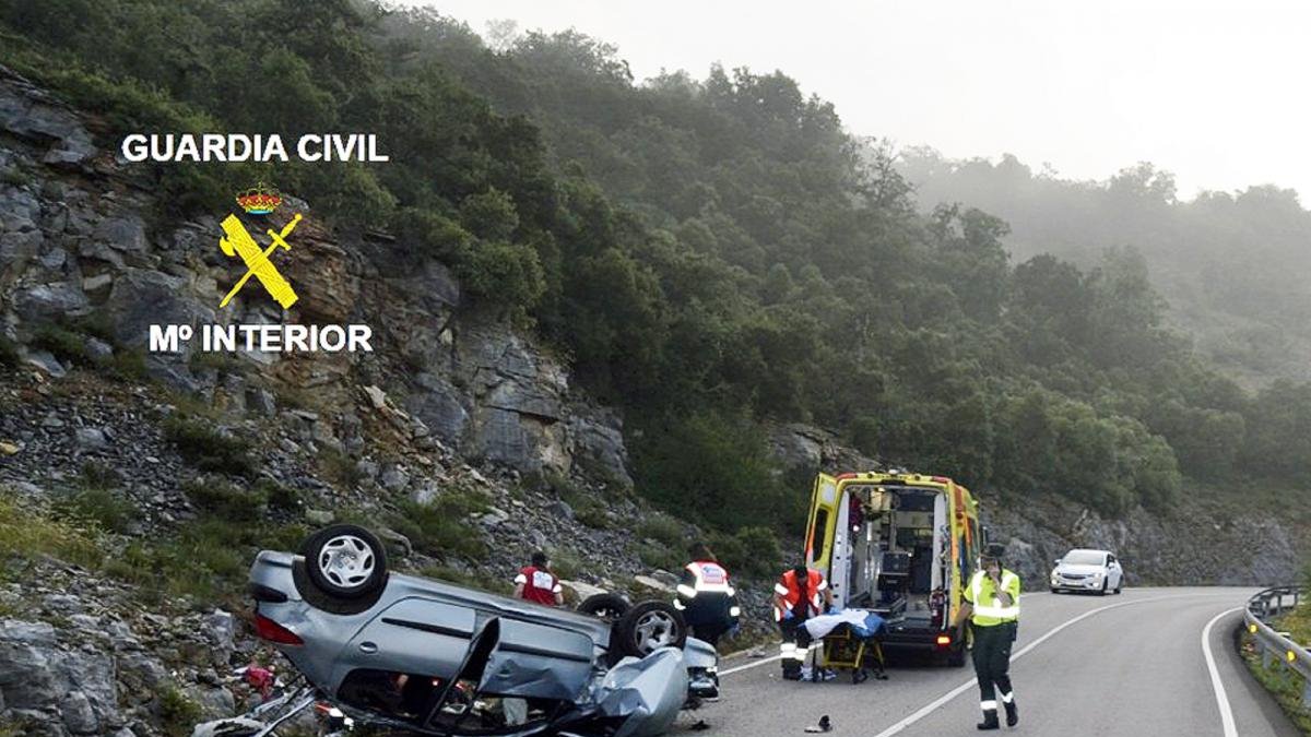 El accidente se produjo en torno a las 7.30 horas de la mañana en Castrobarto, al norte de Burgos.-ECB