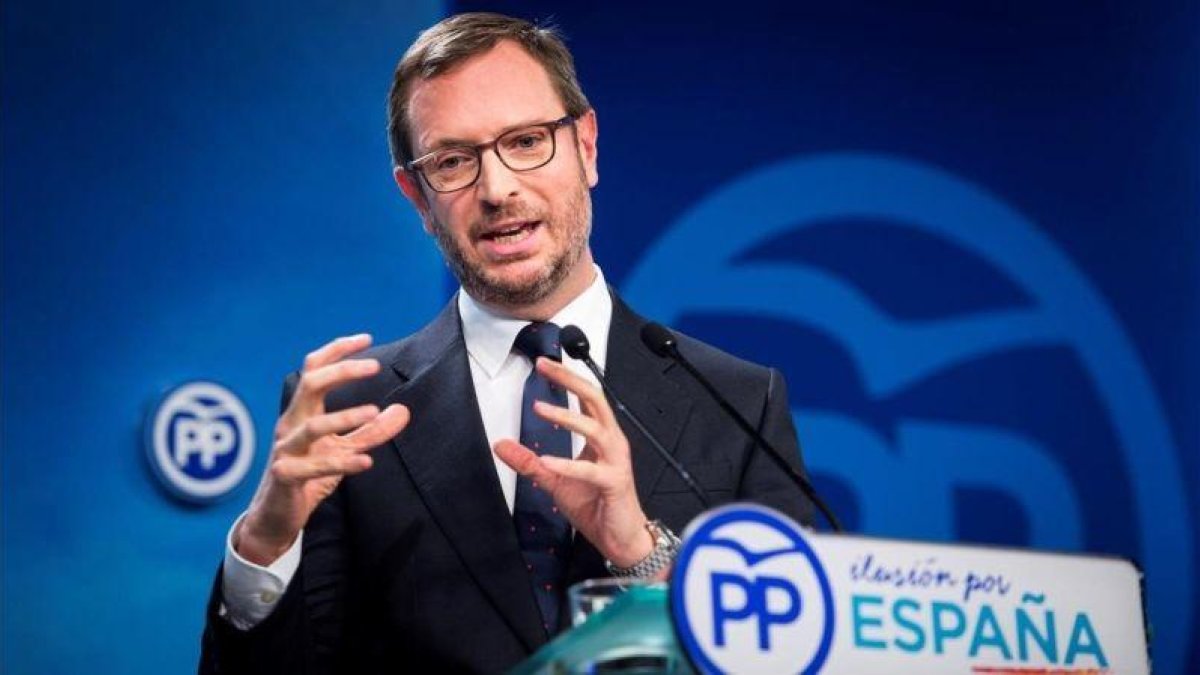 Javier Maroto, en la rueda de prensa de este lunes en la sede de Génova.-EFE / LUCA PIERGIOVANNI