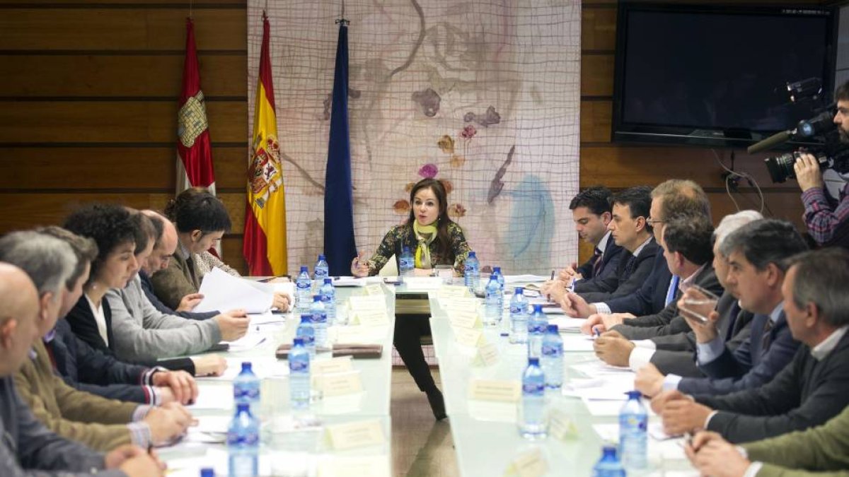 La consejera de Agricultura y Ganadería, Silvia Clemente, presidente la reunión de la Mesa Regional de la Leche de Vacuno-Ical