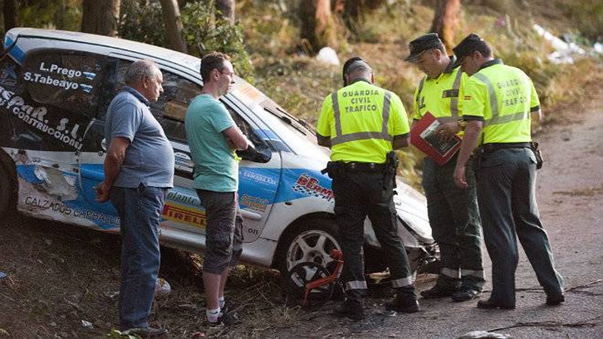 El accidente en el Rally A Coruña.-