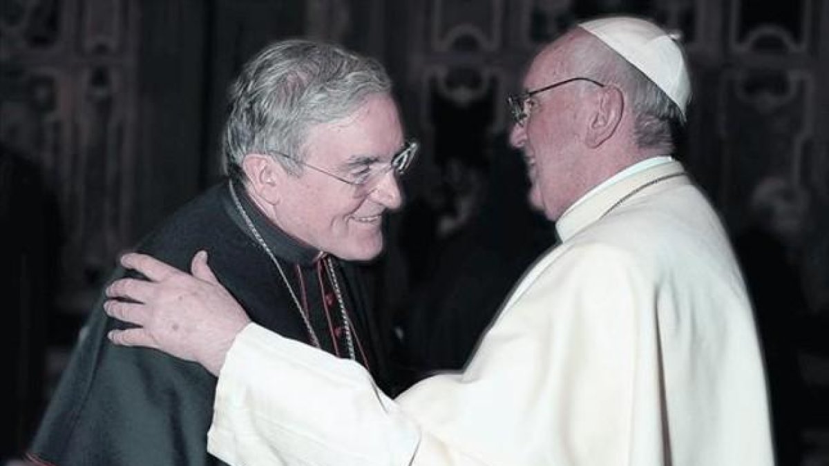 El Papa recibe a Sistach en audiencia privada, en septiembre pasado.-ARCHIVO