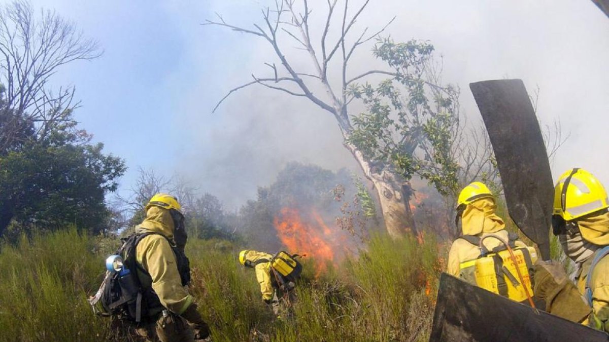 Incendio forestal en Toreno (León). Fotografía cedida por Atbrif.-ICAL