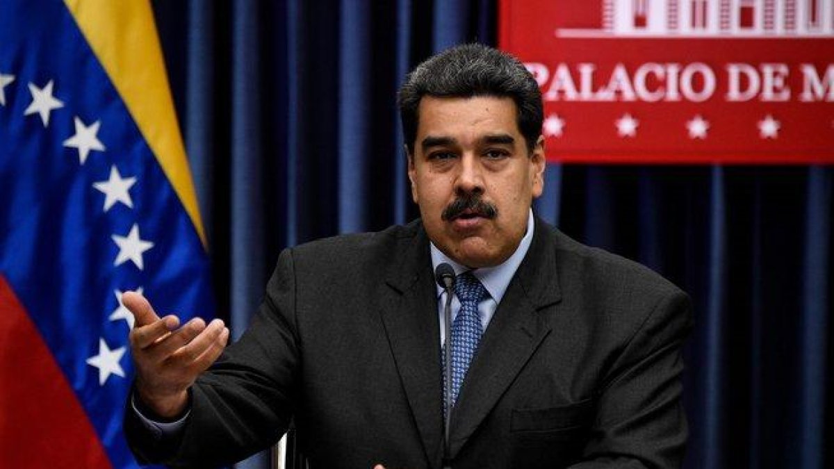 Nicolás maduro no desaprovechó la oportunidad para calentar más el tema del incendio en la Amazonia brasileña.-AFP