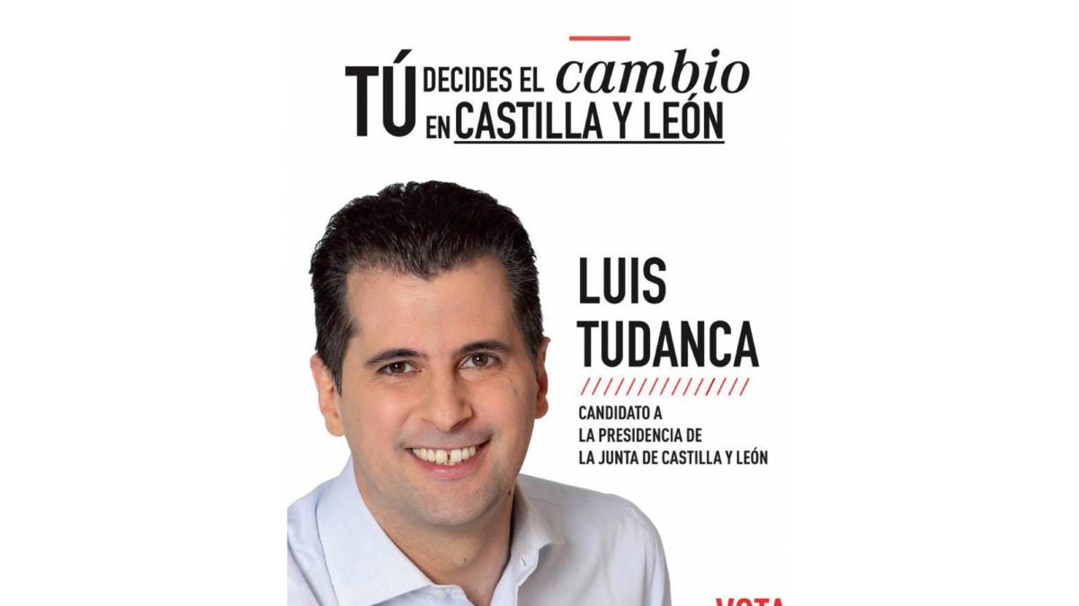 Cartel del candidato del Psoe, Luis Tudanca-El Mundo