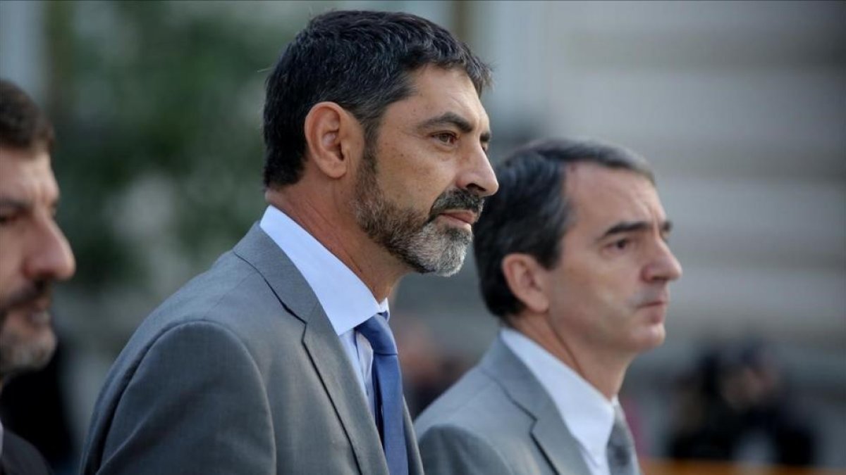 El mayor de los Mossos, Josep Lluís Trapero, a su llegada a la Audiencia Nacional.-JOSÉ LUIS ROCA