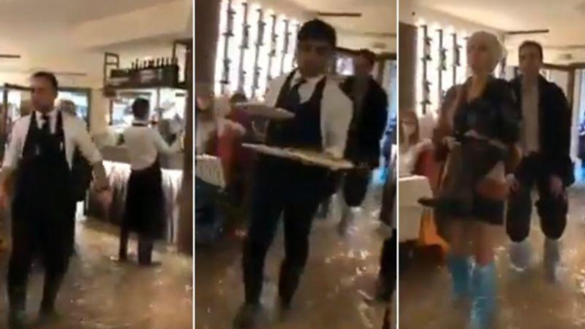Imágenes de un restaurente de Venecia inundado por el acqua alta-EL PERIÓDICO