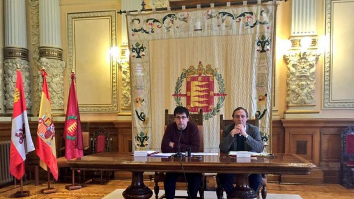 Alberto Bustos durante la rueda de prensa de concesión de las subvenciones a los equipos deportivos de Valladolid-Ayuntamiento de Valladolid