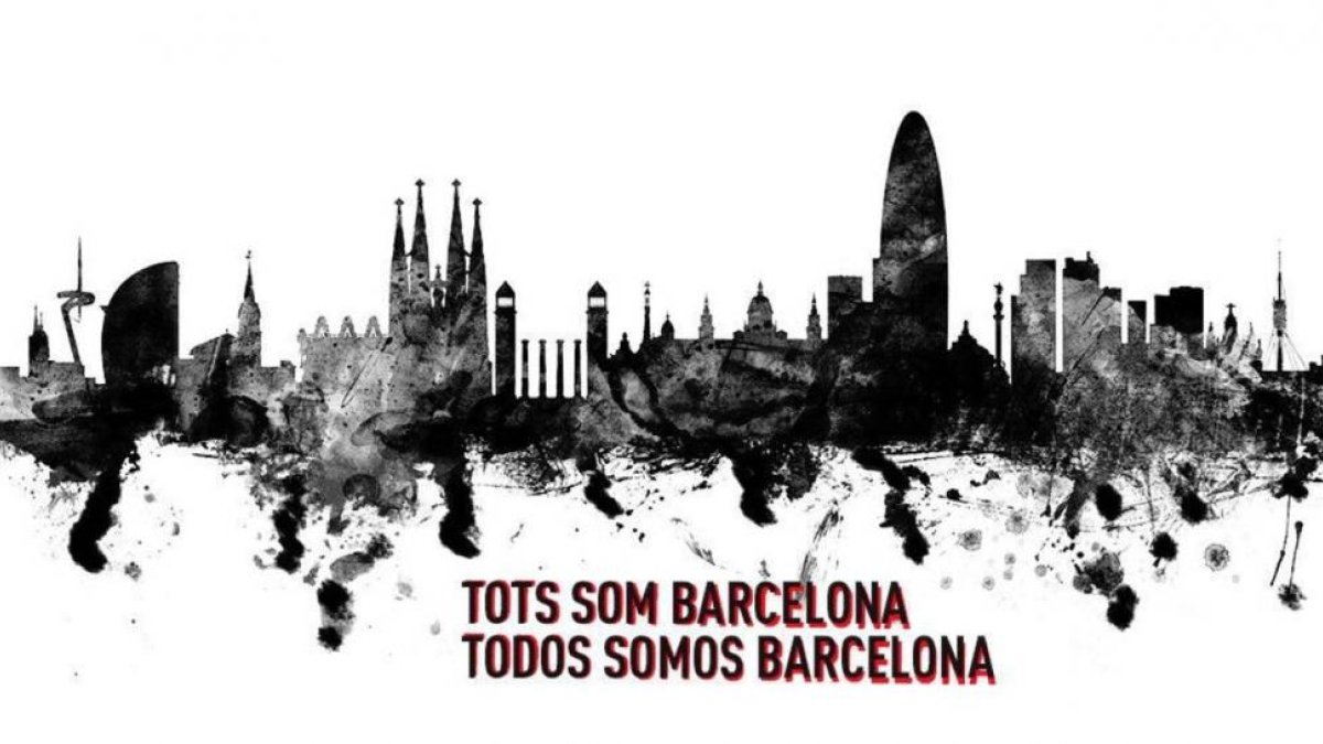 Una de las imágenes difundidas en Twitter en solidaridad con Barcelona.-EL PERIÓDICO