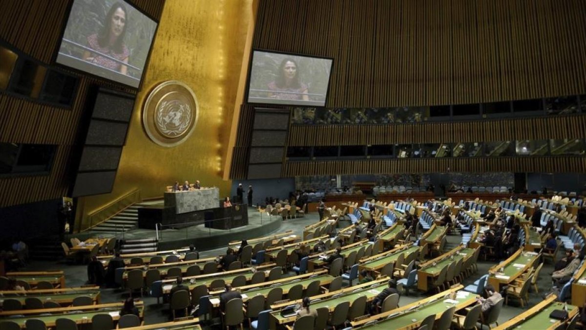 Sesión de la Asamblea General de la ONU, en Nueva York, en una imagen de archivo.-EFE