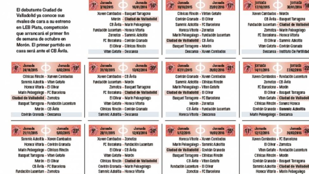 Calendario de Liga Leb Plata 2015/2016-El Mundo de Castilla y León