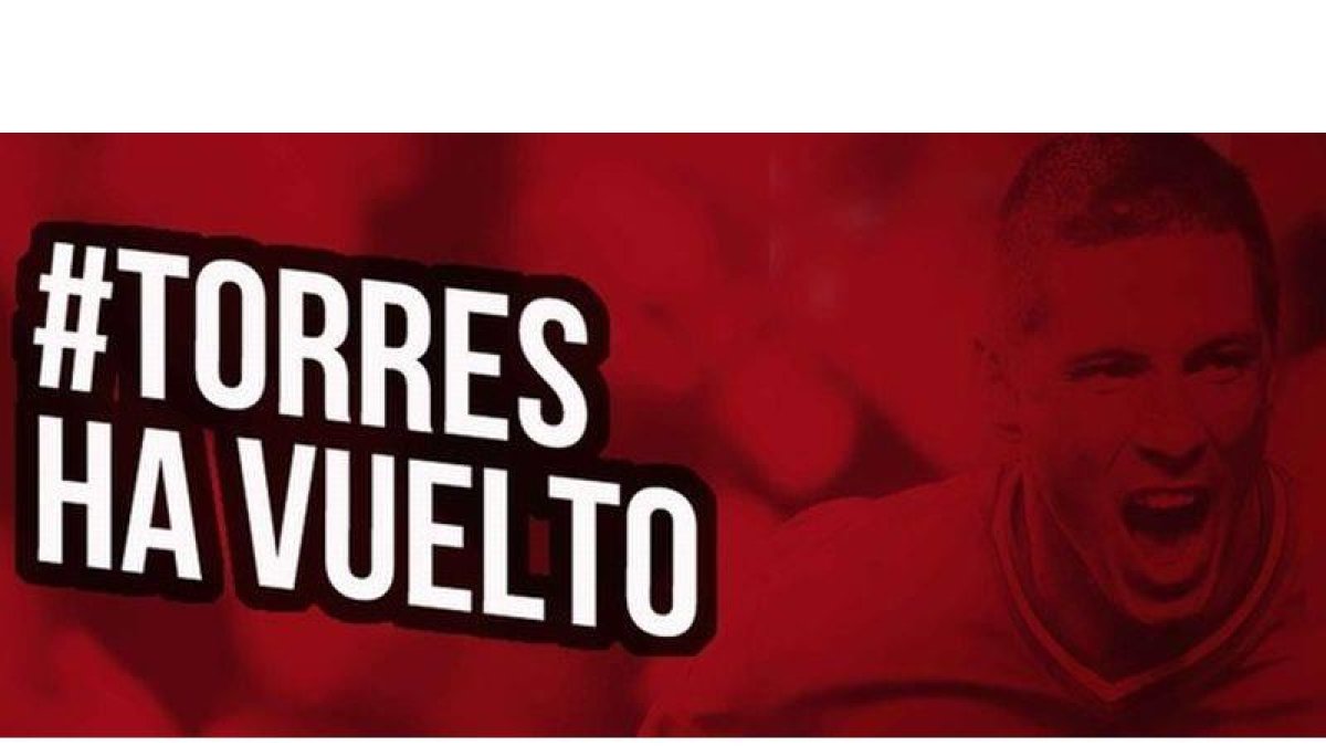 Fotografía con la que el Atlético da la bienvenida a Torres en su página web.-Foto: ATLÉTICO DE MADRID