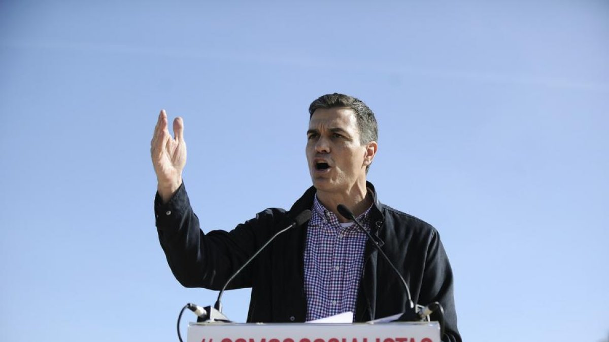 El exlíder del PSOE, y aspirante de nuevo a la secretaría general, Pedro Sánchez, en Dos Hermanas (Sevilla).-AFP / CRISTINA QUICLER