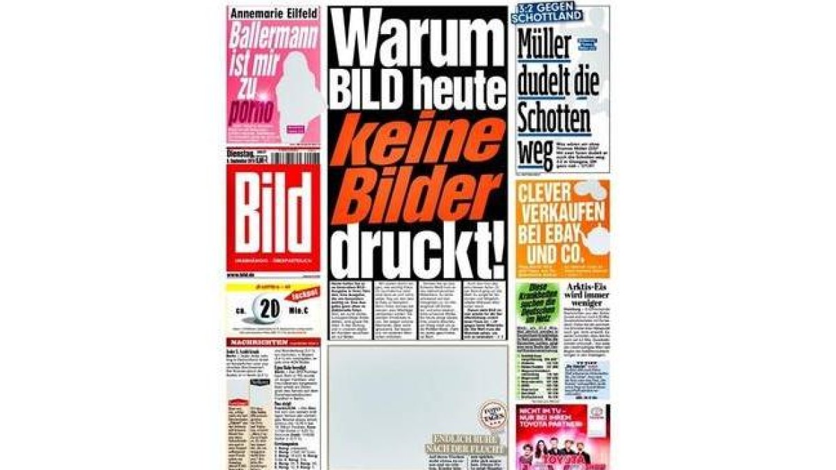 Portada de este martes del diario alemán 'Bild'.-Foto: BILD