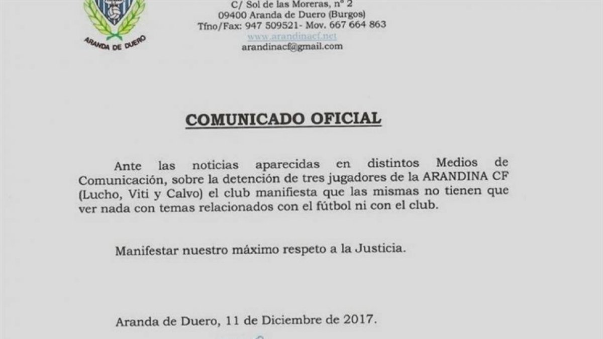 Comunicado oficial del Club.-EUROPA PRESS