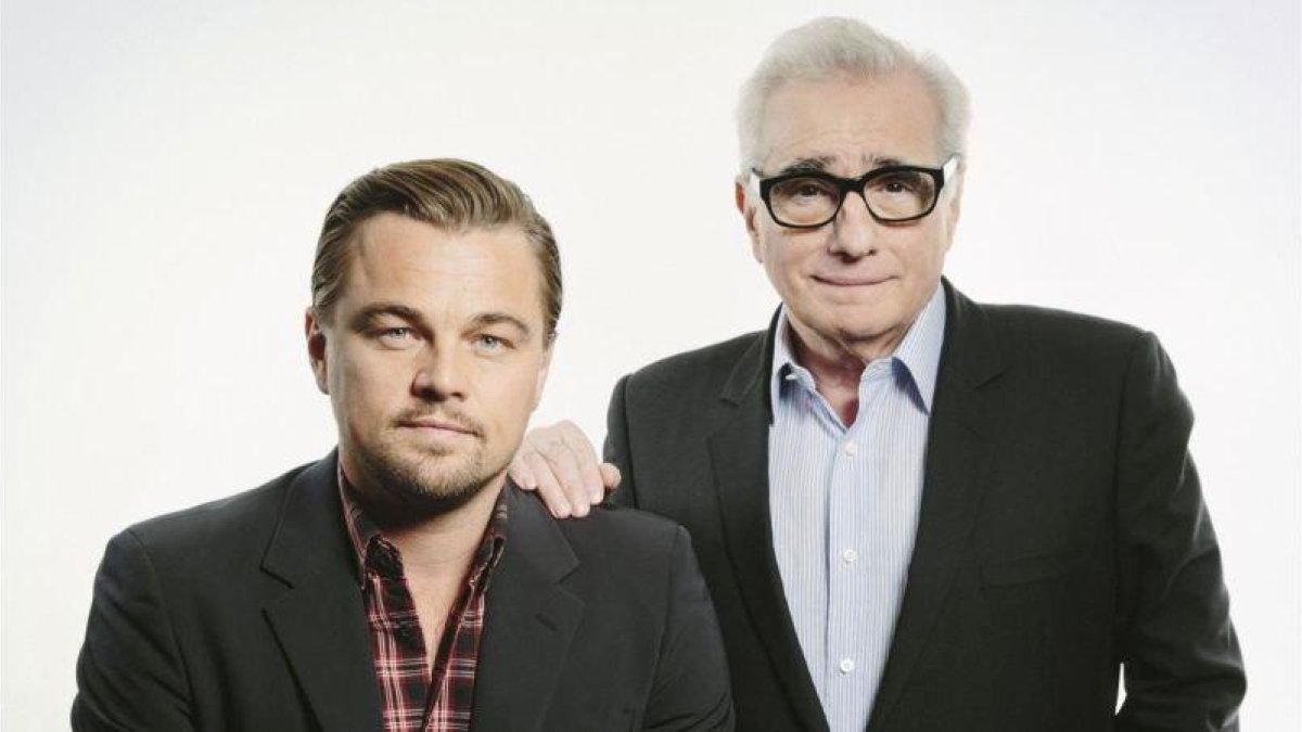 Leonardo DiCaprio y Martin Scorsese, en una foto promocional de la película El lobo de Wall Street (2013).-VICTORIA WILL (INVISION (AP)