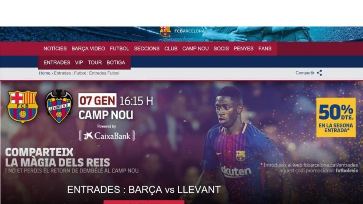 Promoción del Barça-Levante con la vuelta de Dembélé.-EP
