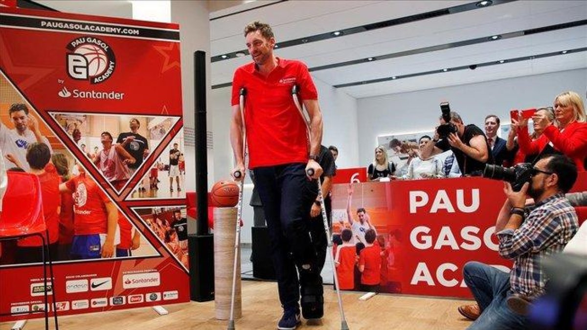 Pau Gasol, en la presentación de su academia el pasado día 13 en Barcelona.-ALEJANDRO GARCÍA (EFE)