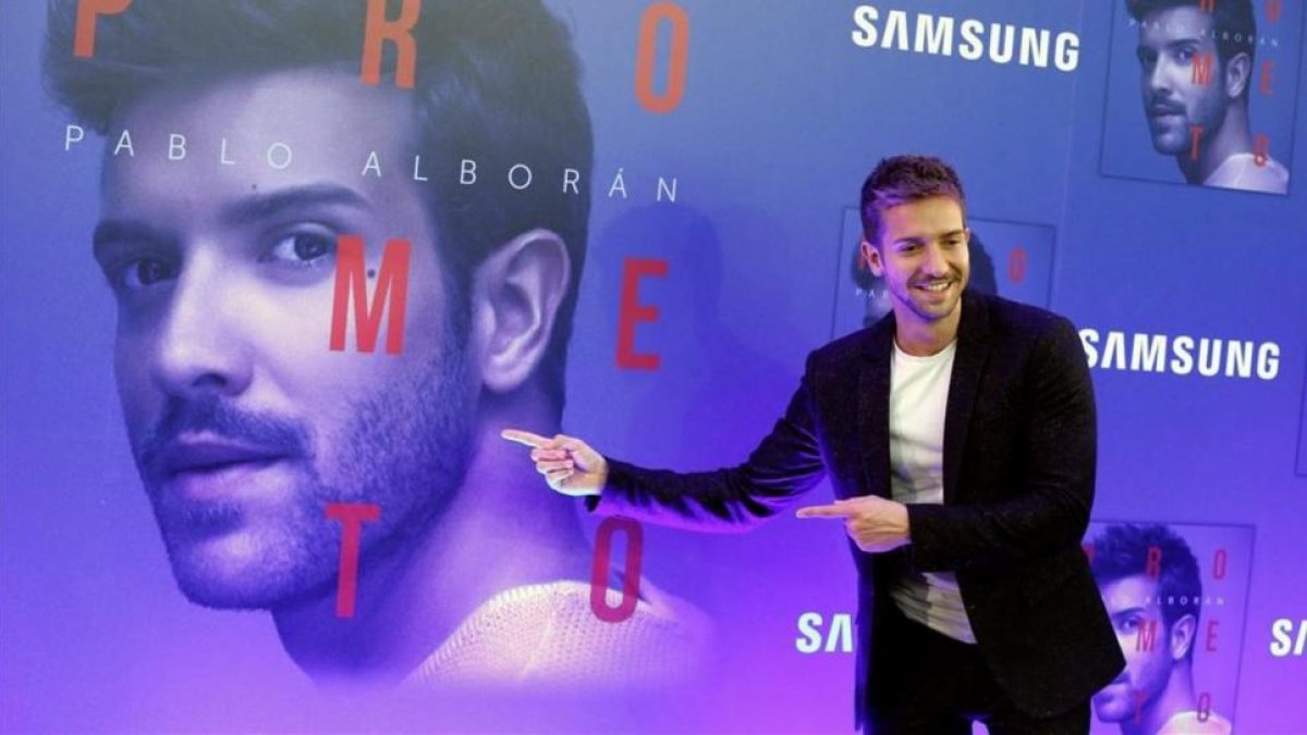 Pablo Alborán, el viernes en Madrid, donde presentó su nuevo disco, Prometo.-EFE