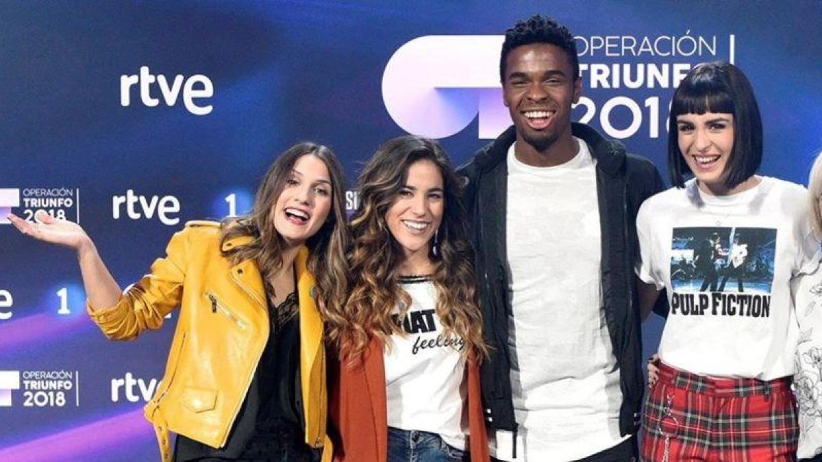 Sabela, Julia, Famous y Natalia, cuatro de los nueve exconcursantes de OT 18 que participarán en la Gala de Eurovisión.-EL PERIÓDICO