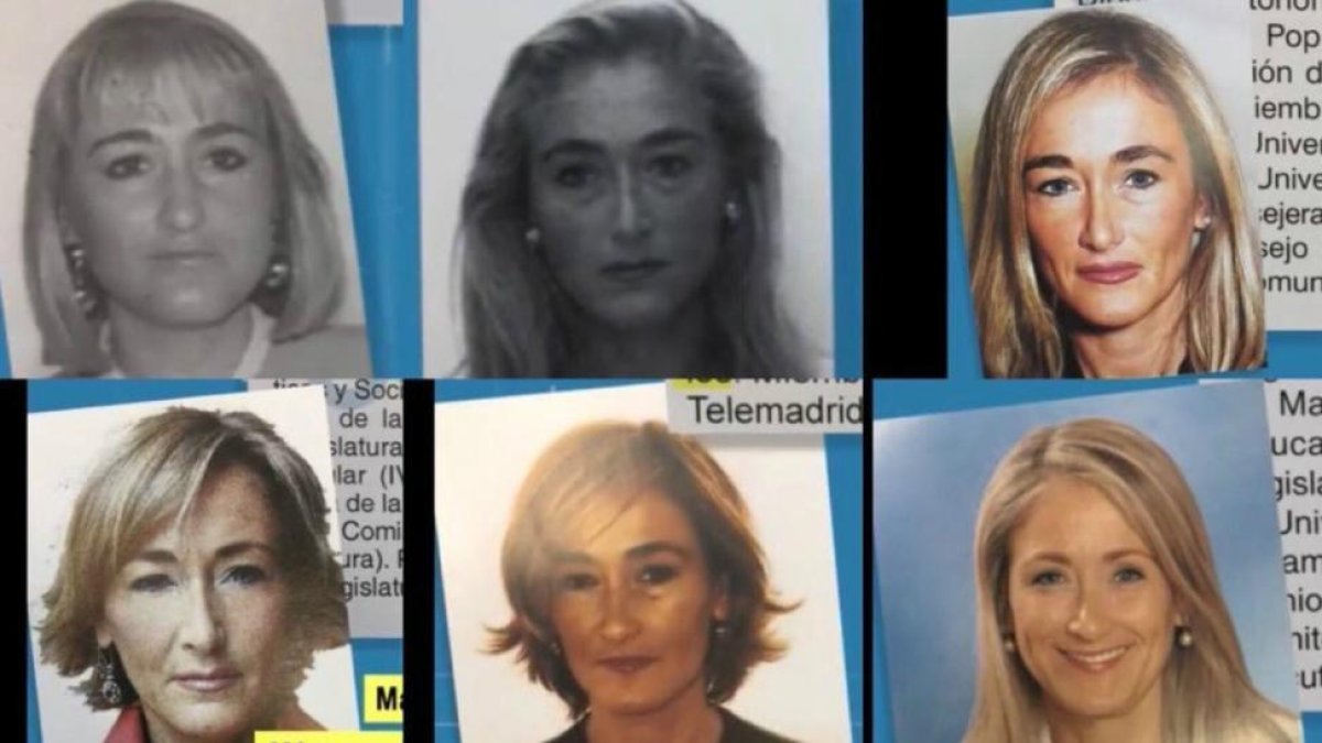 Imágenes de Cristina Cifuentes en 1994, 1998, 2002, 2003, 2006 y 2010.-/ ASAMBLEA DE MADRID