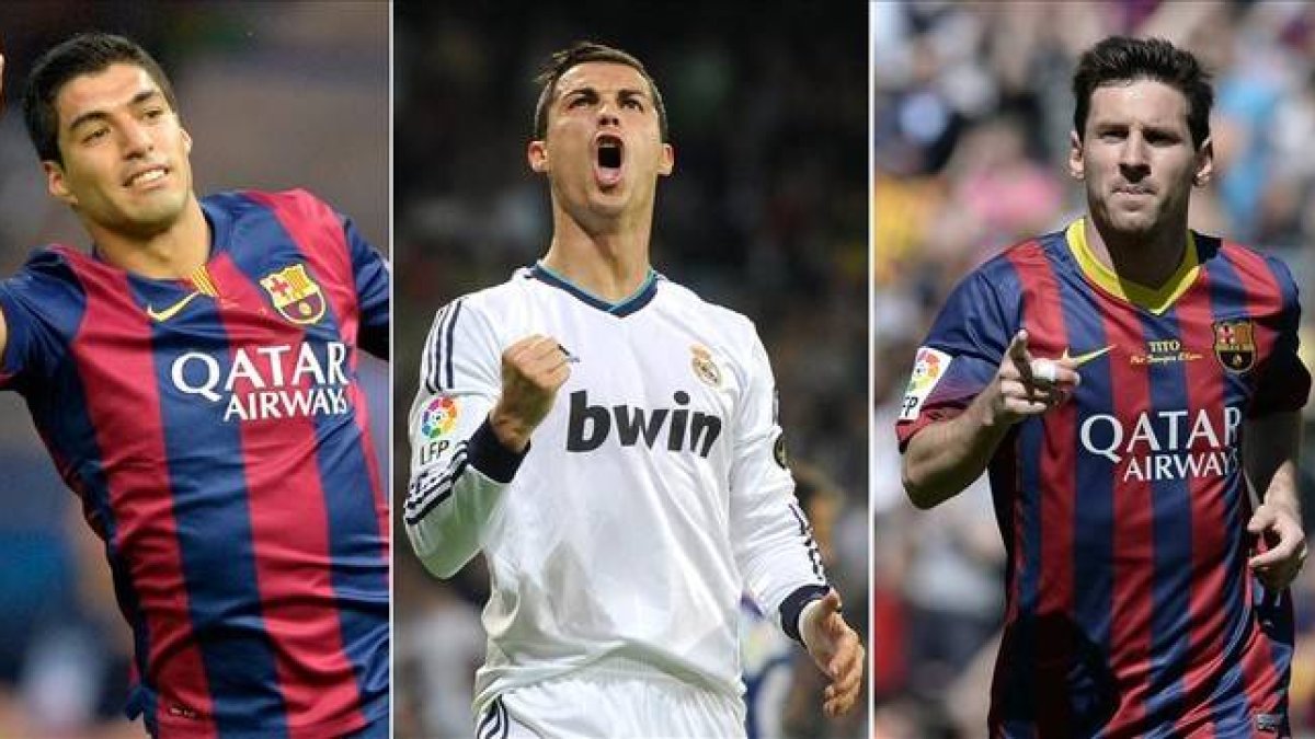 Suárez, Ronaldo y Messi han sido nominados al Premio al Mejor Jugador de la UEFA en Europa 2014/15-Foto: AFP