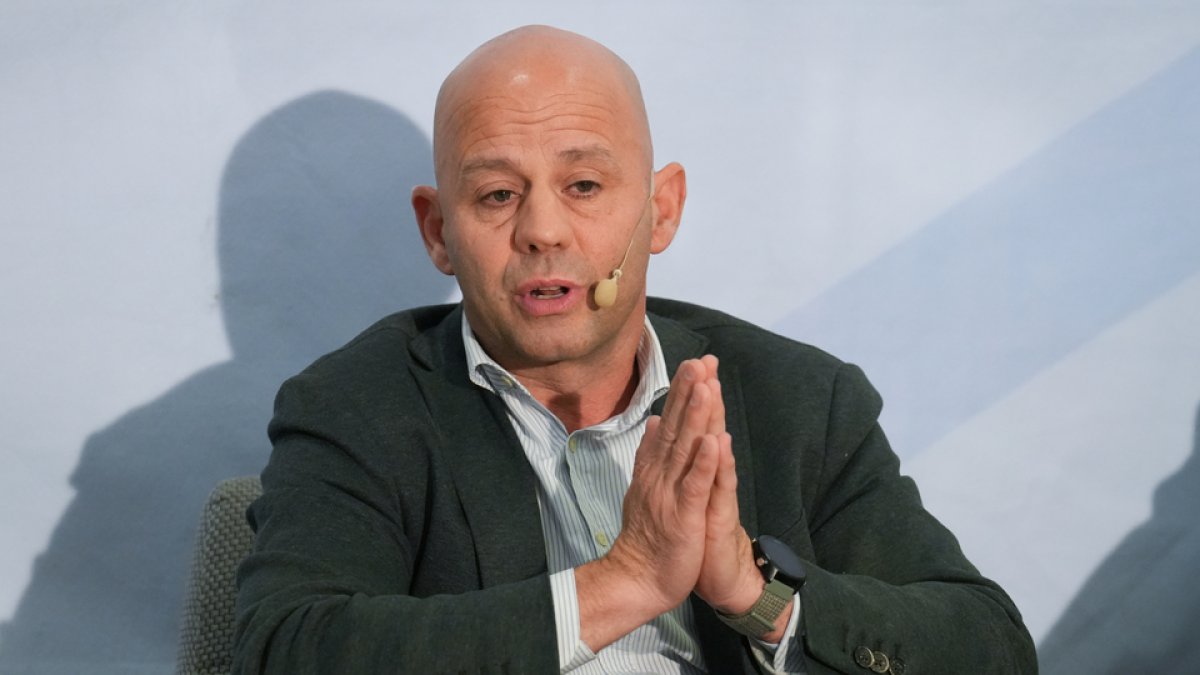 Pablo Gómez durante el Club de Prensa de El Mundo / LOSTAU