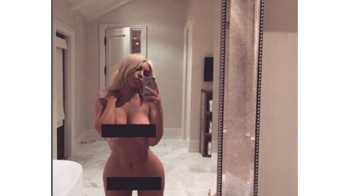 Kim Kardashian, desnuda en Instagram.-INSTAGRAM