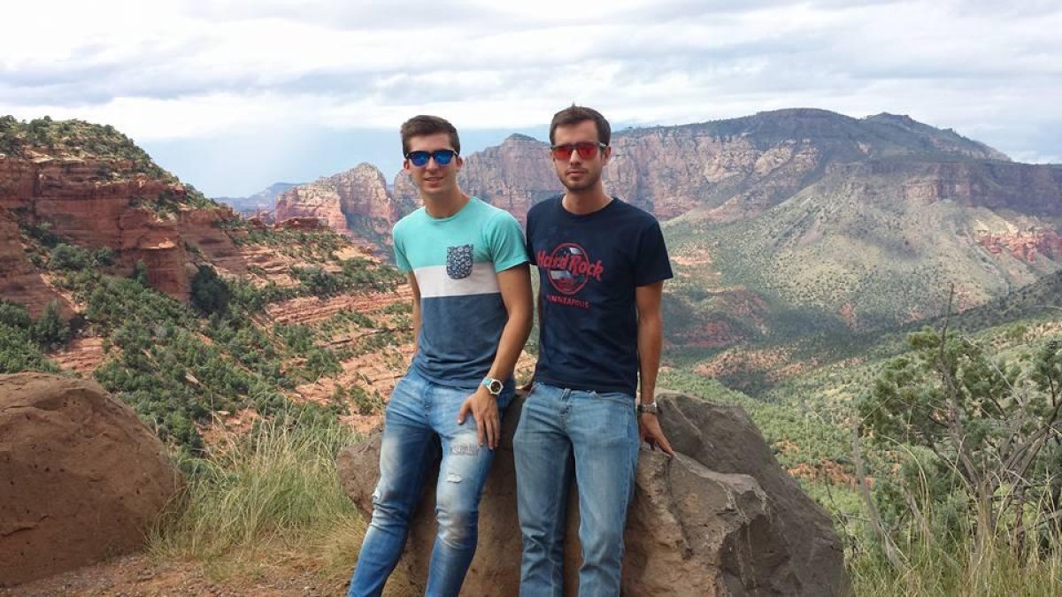 Álvaro Simón y un amigo en el Cañón del Colorado.-EL MUNDO