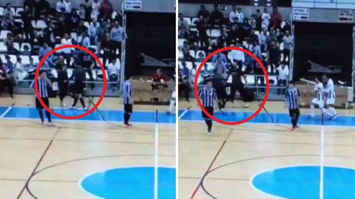Agresión a un árbitro en el partido Castellón-Barceloneta.-EL PERIÓDICO