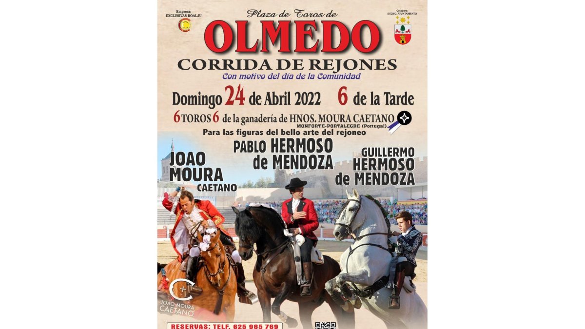 Cartel de la corrida de rejones en Olmedo.- E. M.
