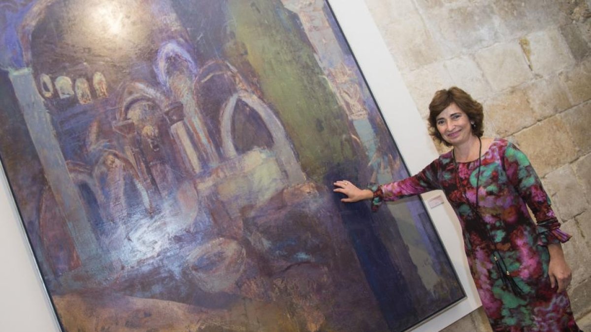 Inauguración de la exposición 'Las verdes praderas del cielo', de la pintora burgalesa María José Castaño, en la abadía benedictina de Santo Domingo de Silos-Ical
