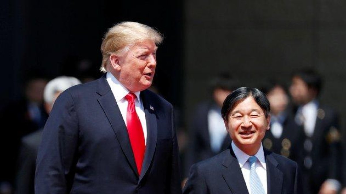 El presidente de los EEUU, Donald Trump y el emperador de Japón, Naruhito.-REUTERS